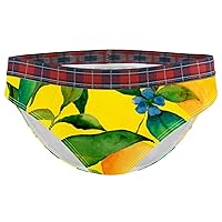 Fruit Lemon Yellow Prints Women Underwear Cotton Bikini Ladies Brief Panties, S