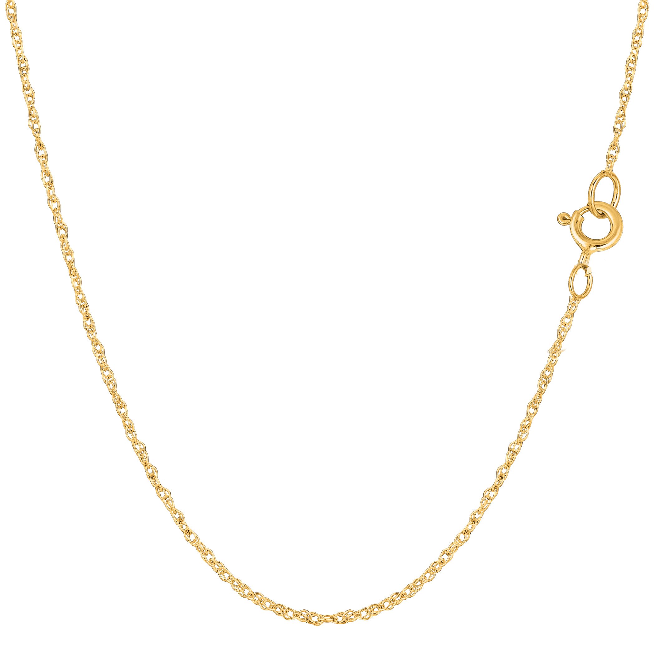 Jewelry Affairs 14k Yellow Real Solid Gold Rope Chain Necklace, 0.9mm