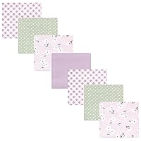 Hudson Baby Unisex Baby Cotton Flannel Receiving Blankets Bundle, Purple Dainty Floral, One Size