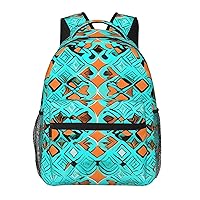 Turquoise Wonders print Lightweight Bookbag Casual Laptop Backpack for Men Women College backpack