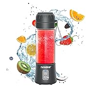Portable Blender for Shakes and Smoothies, On-the-GO Personal Blender with USB-C Rechargeable, 6-Piece-Blade for Crushing Ice, BPA Free 18 Oz Tritan Jar for Travel, Office and Sports