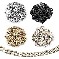 4 Colors 1m Long Acrylic Cable Chains 22x16x5.3mm Open Linking Chain Rings Quick Link Connectors for Jewelry Making Curb Chains Phone Decor DIY Craft