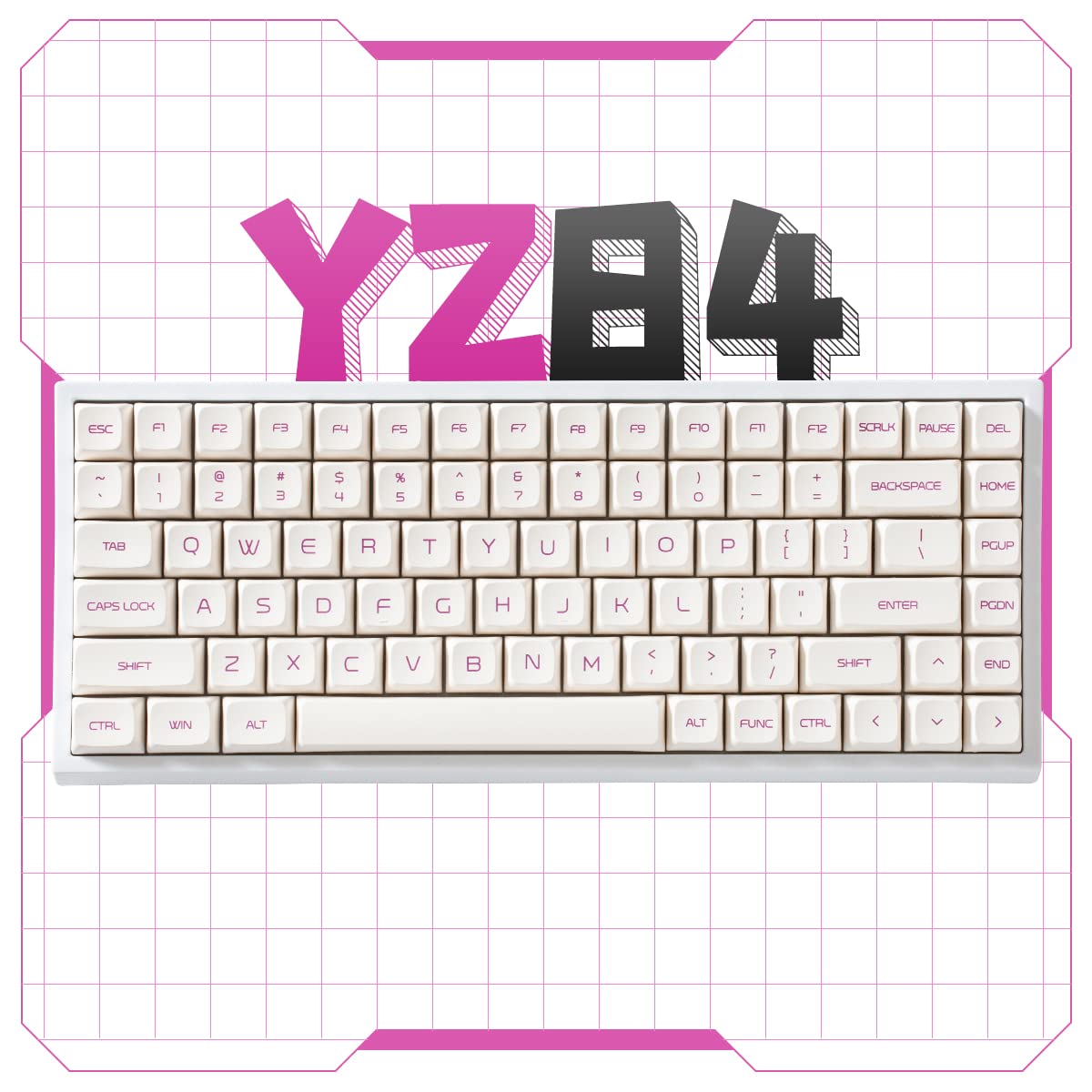 YUNZII YZ84 Wireless Hot Swappable Mechanical Keyboard, 2.4G/USB-C/Bluetooth 84-Key Gaming Keyboard with RGB Backlit, for Mac/Win/Gamers (Gateron Red Switch, Lavender)