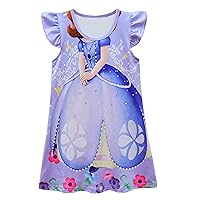 Little Girls Princess Costume Girls Casual Cartoon Printed Dress