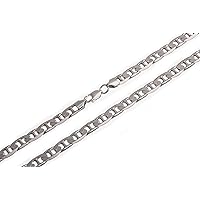 Curb Chain 7.5 mm Wide - Solid 925 Silver, Choice of Length 40-100 cm, Silver