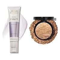 LAURA GELLER NEW YORK Illuminating Duo: Baked Balance-n-Glow Illuminating Foundation, Golden Medium + Spackle Skin-Perfecting Makeup Primer, Diamond
