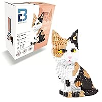 3D Mini Blocks Calico Cat [Upgraded Model], 3D Toy Pet Building Block Set, MiniBlocks and Micro Building Blocks Kit for Kids, Teens, and Adults 1300 pcs (Calico)