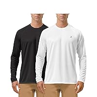 (Size: XL) Men's 2 Pack UPF 50+ Fishing Shirts Long Sleeve UV Sun Protection Tops