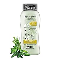 Wahl USA Shed Control Pet Shampoo for Dog Shedding & Dander – Lemongrass, Sage, Oatmeal, & Aloe for Healthy Coats & Skin – 24 Oz - Model 820005A