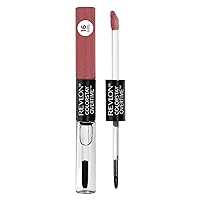 Liquid Lipstick with Clear Lip Gloss, ColorStay Face Makeup, Overtime Lipcolor, Dual Ended with Vitamin E in Nude, Bare Maximum (350), 0.07 Oz