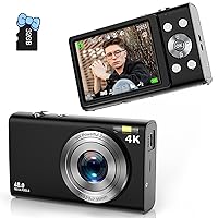 Digital Camera, FHD 4K Autofocus Vlogging Camera 48MP 16X Digital Zoom Digital Camera with 32GB Memory Card YouTube Portable Compact Small Camera for Teens Adult Beginner Kids