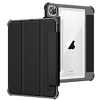 Fintie Hybrid Rugged Case for iPad Pro 11-inch (4th / 3rd Generation) 2022/2021 - Military Drop Tested Heavy Duty Protective Clear Cover with Pencil Holder, Also Fit iPad Pro 11
