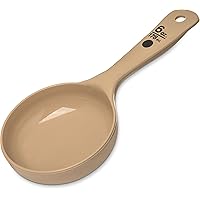 Carlisle FoodService Products Measure Miser Plastic Measuring Spoon with Short Handle, 6 Ounces, Beige (Pack of 12)