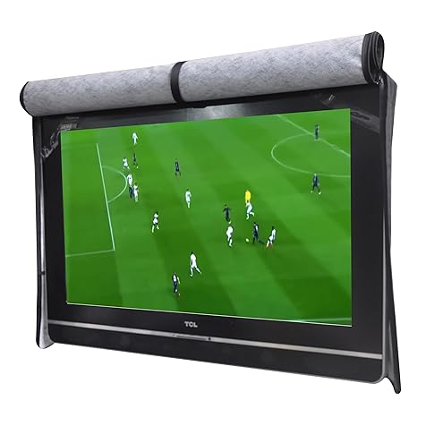 Outdoor 55" TV Set Cover,Scratch Resistant Liner Protect LED Screen Best-Compatible with Standard Mounts and Stands (Black)