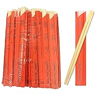 Bamboo Chopsticks Disposable 8 Inch 80 Pairs, UV Treated Individually Wrapped Disposable Wooden Chopstick, Best for Asian Dishes & Japanese Sushi