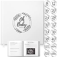 LUMOSX Pregnancy Journal Memory Book - w/BONUS Baby Bump Stickers in the Gender Neutral Baby Book Memory - Baby Journal Is A Pregnancy Must Haves, Best Gifts For Expecting Moms, Baby Shower Gifts, A First Time Mom Essentials and Experienced Moms