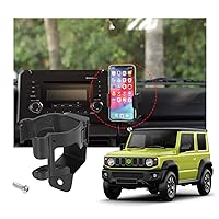 Cup Holder Phone Mount for Suzuki Jimny JB64 JB74W 2019 2020 2021 2022 2023 Car Mount Phone Holder Multifunction Water Cup Drink Stand Bracket Black (Pack of 1)