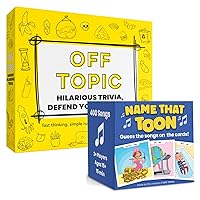 OFF TOPIC Adult Party Game & Name That Toon Music Trivia Card Game - Fun Party Games for Adults