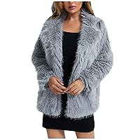 Women's Casual Plaid Lapel Woolen Button Up Pocketed Long Shacket Coat