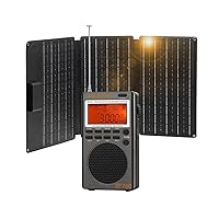 Raddy RF760 Portable SSB Shortwave Radio Receiver with NOAA Alert +SP30 30W Portable Solar Panel with Fast Charging