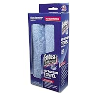 Endust 11421 Large-Sized Microfiber Towels Two-Pack 15 x 15 Unscented Blue 2/Pack