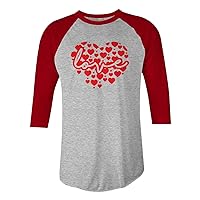 Threadrock Script Love Inside Big Red Heart Unisex Raglan T-Shirt