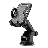 LAX Gadgets Car Phone Mount, Black, Compatible with iPhone 13, 12, 11, Samsung Galaxy S20, S10, Note10, GPS Devices