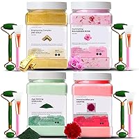 Bulgarian Rose, 24K Gold, Vampire & Spirulina Jelly Face Mask for Facials - Hydrating, Brightening & Nourishing Jelly Mask with Free Jade Roller & Spatula | Vajacial Jelly Mask Powder | 92 Oz