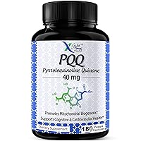 PQQ Supplement 40mg - 180 Veggie Capsules (Pyrroloquinoline Quinone), 99,7%+ Highly Purified - Promotes Mitochondrial Biogenesis, Energy Optimizer, Heart Health, Cognitive Function & Sleep Support