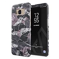 BURGA Phone Case Compatible with Samsung Galaxy S8 Plus - Black Purple Marble Camo Camouflage Pattern Cute Case for Women Thin Design Durable Hard Plastic Protective Case