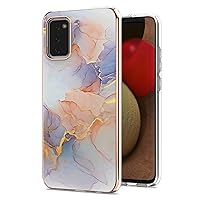 Case Compatible with Samsung A02s, Luxury Shiny Floral Slim Protective Case for Galaxy A02s (Marble White)