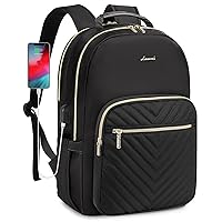 LOVEVOOK Laptop Backpack for Women, Large Capacity Travel Computer Work Bag with 17-inch Laptop Compartment, Business Nurse Backpack Purse, Hiking Outdoor Carry On Backpack, Black