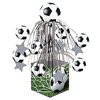 Pack of 6 Soccer Sports Fanatic Mini Cascade Foil Tabletop Centerpiece Party Decorations 8.5