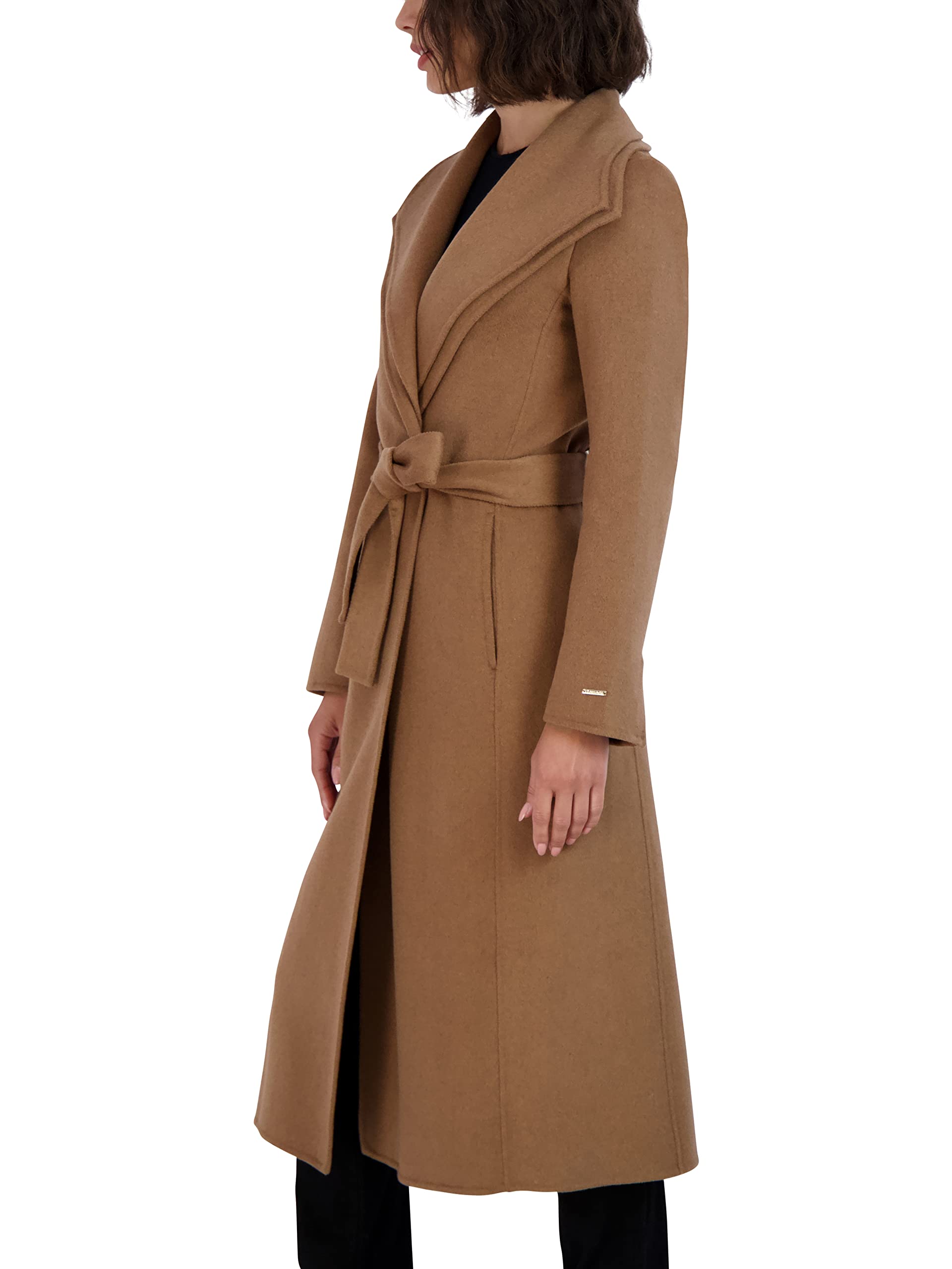 TAHARI Women's Maxi Double Face Wool Blend Wrap Coat