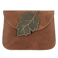 Hide & Drink, Leaves Card Wallet Pouch Handmade from Full Grain Leather, Soft Coin & Cash Organizer, Cable Holder & Accessories Case :: Single Malt Mahogany