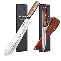Butcher Knife Set - 10-inch Brisket Slicing Knife and 5-inch Boning Knife - Premium High-Carbon Steel Knives for Meat Trimming, BBQ, Poultry, and More