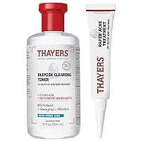Control The Zit-uation: Thayers Blemish Clearing 2% Salicylic Acid Toner + Rapid 10% Sulfur Acne Treatment, Soothing and Non-Stripping Skin Care