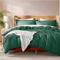 Nestl Dark Green Duvet Cover King Size - Soft Double Brushed King Duvet Cover Set, 3 Piece, with Button Closure, 1 Duvet Cover 104x90 inches and 2 Pillow Shams