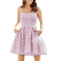 Homecoming Dresses for Teens Short Tulle Juniors Prom Dress with Pockets 2024 R002