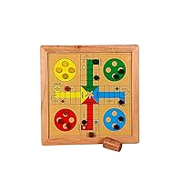 Wooden Magnetic Ludo Board Game with Snakes & Ladders Game, 2 in 1, Magnetic Ludo, Classic Board Game for Adults and Kids, Including 1 Game Board, 2 Dice, 16 Game Pieces