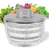Vegetables Washer Dryer,4L Large Capacity Fruit Vegetable Strainer Spinner,USB Electric Salad Lettuce Spinner,Automatic Compact Salad Cleaner and Dryer for Home Kitchen(White)