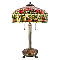 Dale Tiffany TT90423 Tiffany Table Lamp Antique Verde and Art Glass Shade, Multi