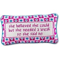Handmade Needlepoint Decorative Throw Pillow - She Needed a Break - 8
