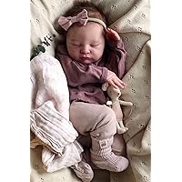 Sleeping Reborn Baby Dolls 19 inch Baby Doll Boy Real Life Toddler Girl Toy, Realistic Newborn Babies Soft Silicone Weighted Body Baby Doll Handmade Children Gifts
