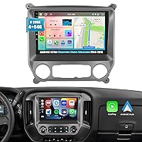 [8 Core 4G+64G]Android 13 Car Stereo for Chevrolet Chevy Silverado 2014-2018 with Wireless Carplay Android Auto,10.1'' Touchscreen Car Radio with WiFi,GPS Navigation,Bluetooth,FM/RDS,SWC+Backup Camera