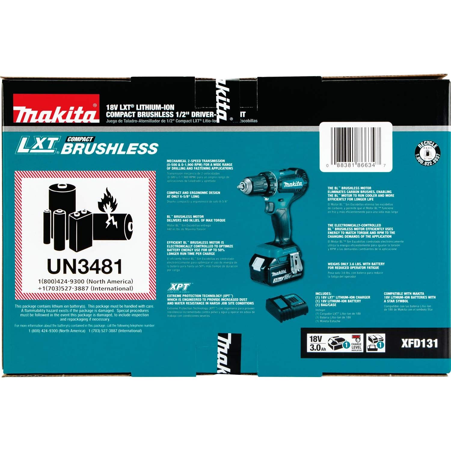 Makita XFD131 18V LXT® Lithium-Ion Brushless Cordless 1/2