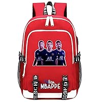 Unisex Kylian Mbappe Casual Bagpack with USB Charging/Headphone Port-Classic Waterproof Knapsack for Youth