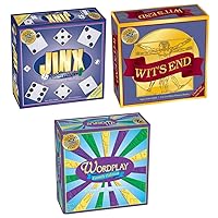 Jinx + Wit's End + Wordplay = Triple Play Family Board Game Bundle for Adults and Game Night
