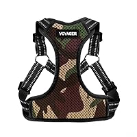 Best Pet Supplies Voyager Adjustable Dog Harness with Reflective Stripes for Walking, Jogging, Heavy-Duty Full Body No Pull Vest with Leash D-Ring, Breathable All-Weather - Army/Black Trim, XS