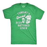 Mens Tonights Special Beer Battered Liver T Shirt Funny Drunk Alcoholics Beer Lovers Tee for Guys